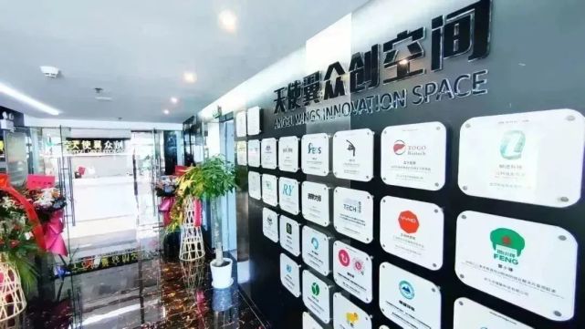 天使翼众创空间项目展示墙公共办公区多功能会议室展示墙茶水洽谈室