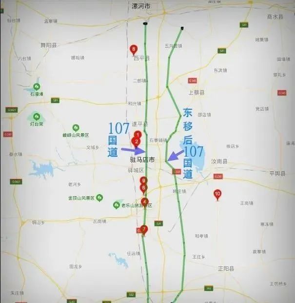 国道107移至遂平县东改建路线图公示途经这些地方