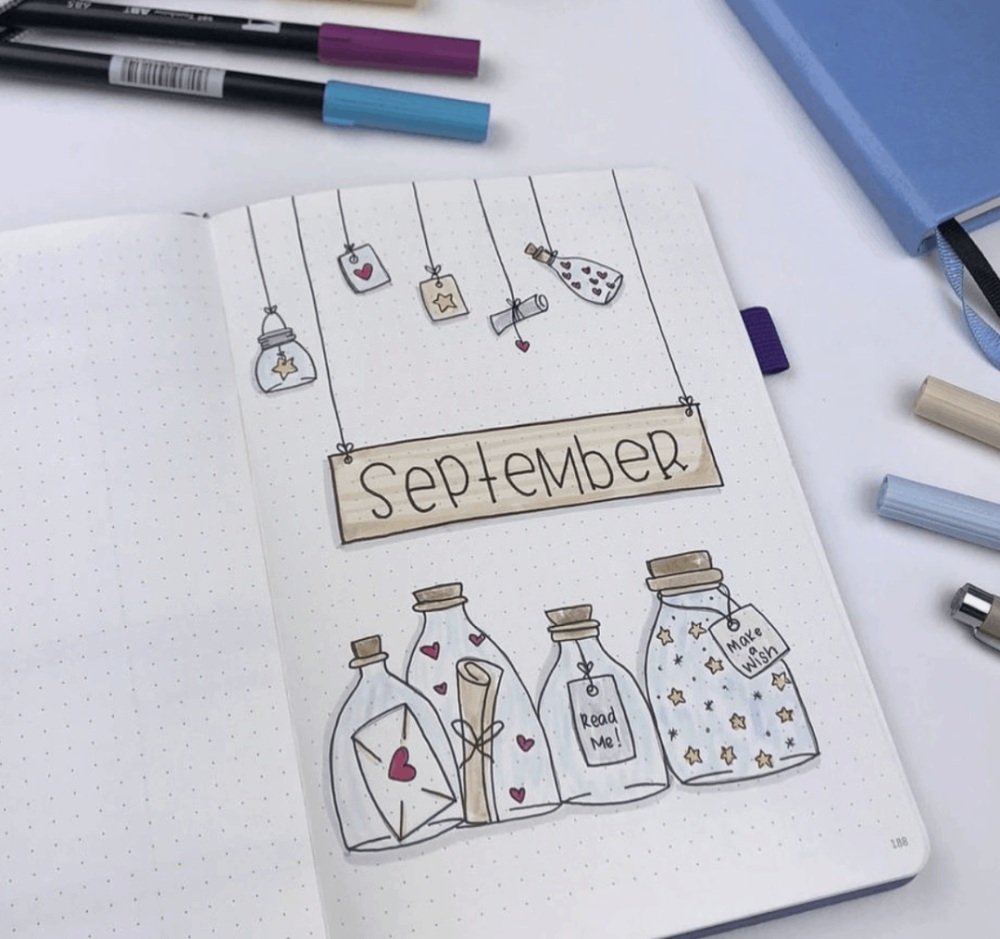 9月手帐|简洁小清新的手帐排版设计