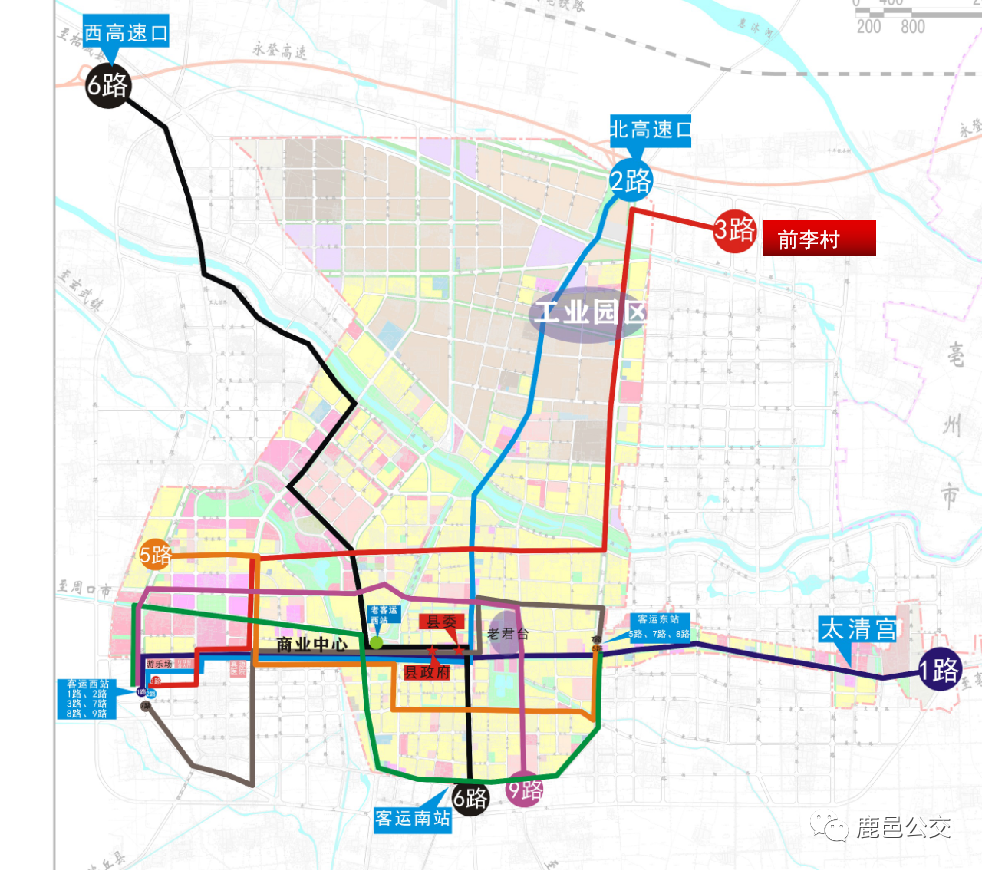 鹿邑县公共交通线网规划总图