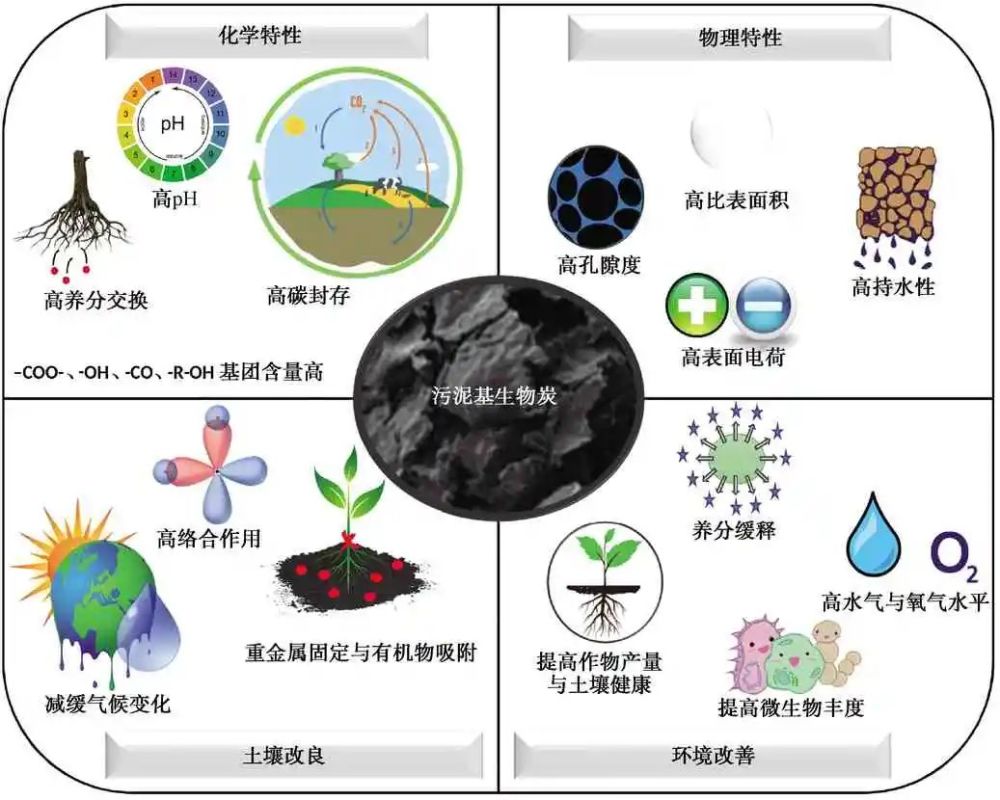 净水技术污泥基生物炭的制备技术及环境应用与研究热点