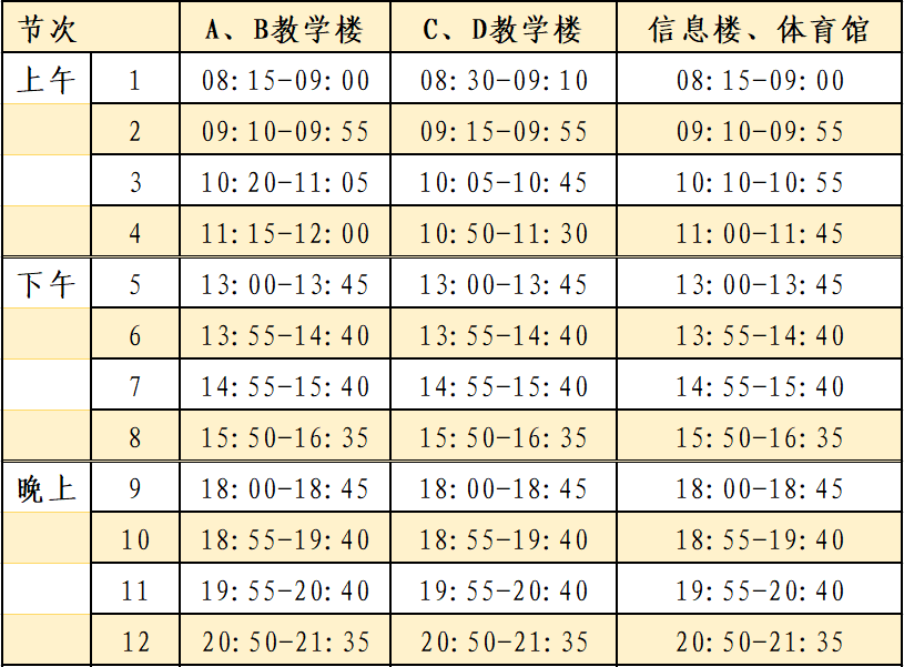 学校上课时间表 腾讯网