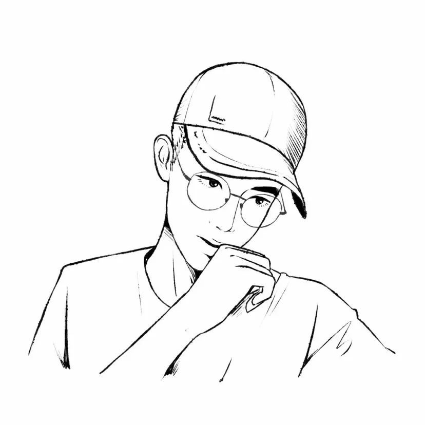 男生头像|极简风线条男头