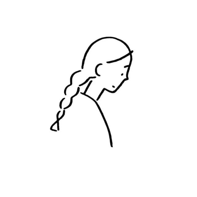 女生头像|极简风线条女头