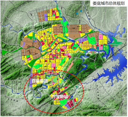 根据娄底市城市规划,涟水以北的城北区域主要规划为工业和物流功能