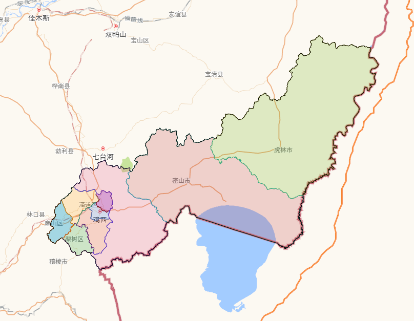 鸡西市人口分布图:鸡东县21.19万,梨树区3.98万