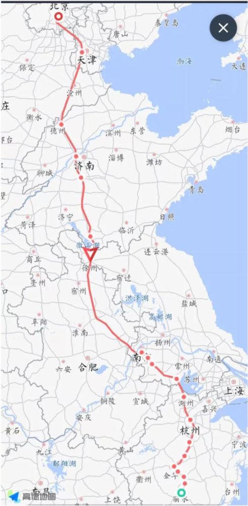 g164 丽水北京南 运行线路图