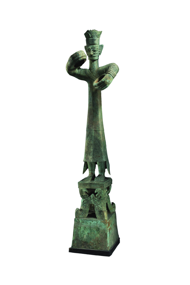 青铜大立人是我国迄今为止发现年代最久远,体量最高大的青铜人像
