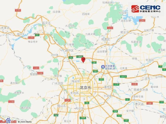 北京昌平区发生1.9级地震,震源深度19千米