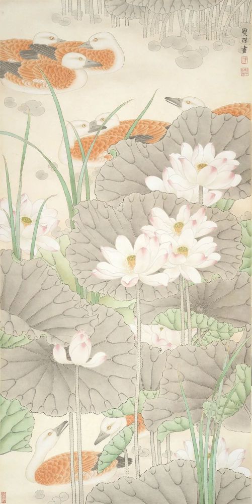 《芙蕖和蕊落幽香》132x66cm 2013年