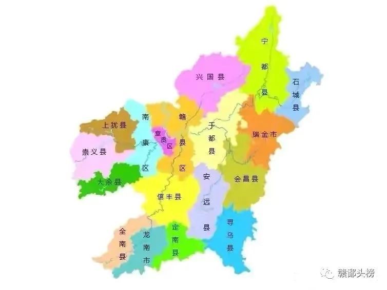 赣州市区定位和各县市客观发展