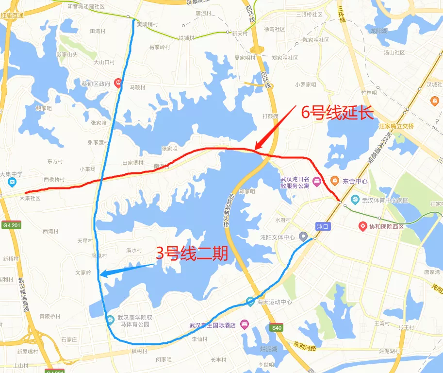 武汉地铁3号线线有望通过云轨通往天鹅湖大道,蔡甸大集镇居民有福
