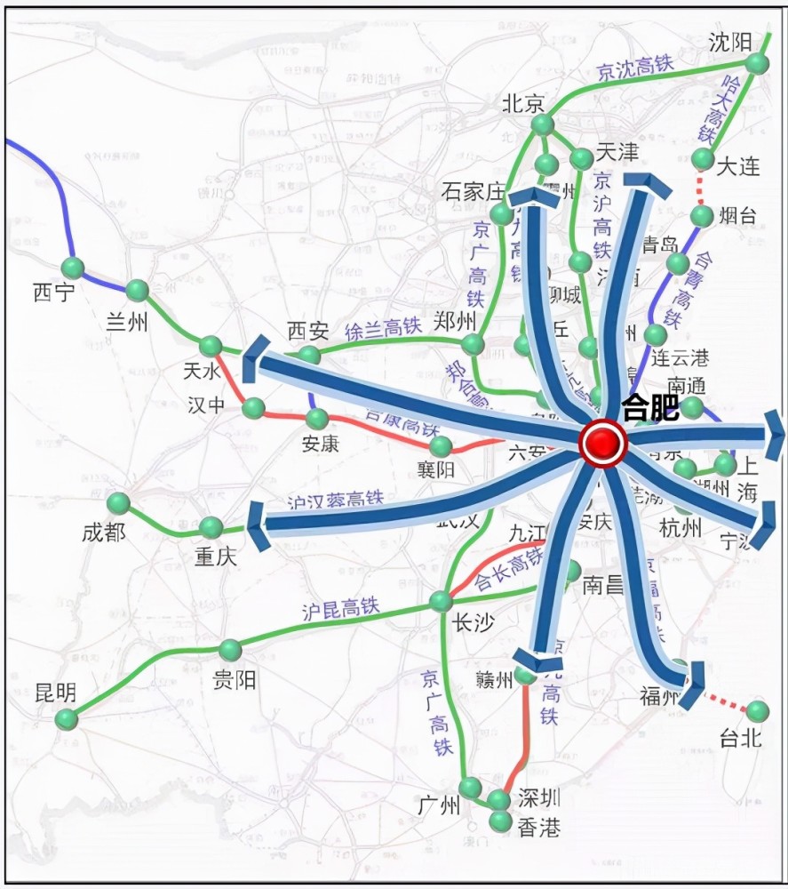 近日"合肥发布"先后公布了2份规划图,其中标明了合襄高铁走向.