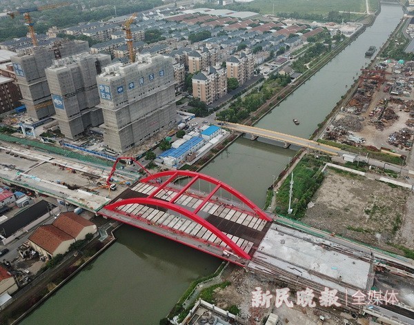 一道"飞虹"横跨春申塘,闵行徐汇对街道路又添一条