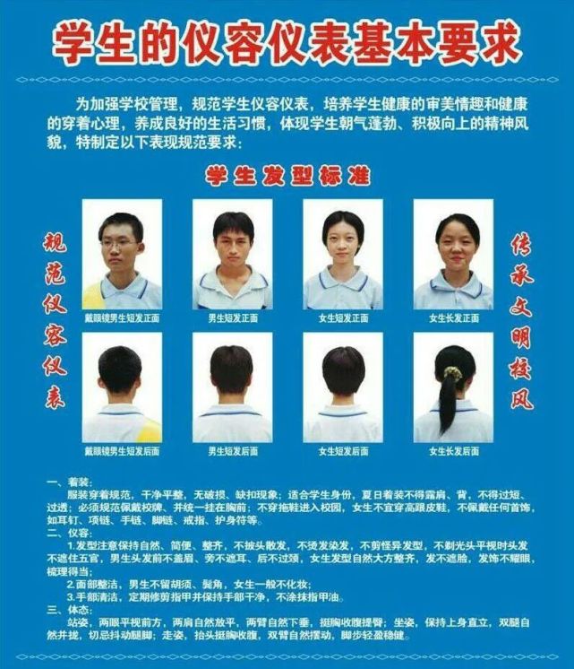 【仪容仪表】柞水县城区二中学生仪容仪表规范