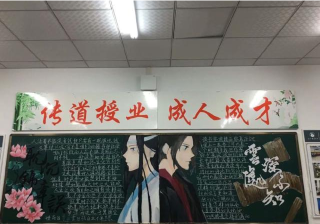 高中生"创意"黑板报,绘画功底令人羡慕,深受美术老师