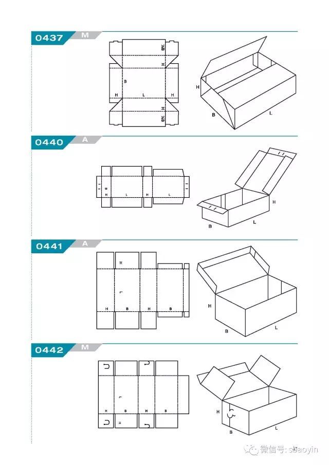 锁底式纸箱/盒设计(其他盒型可以参考) 盒型结构分类总结(1-8 ~ 1-21)