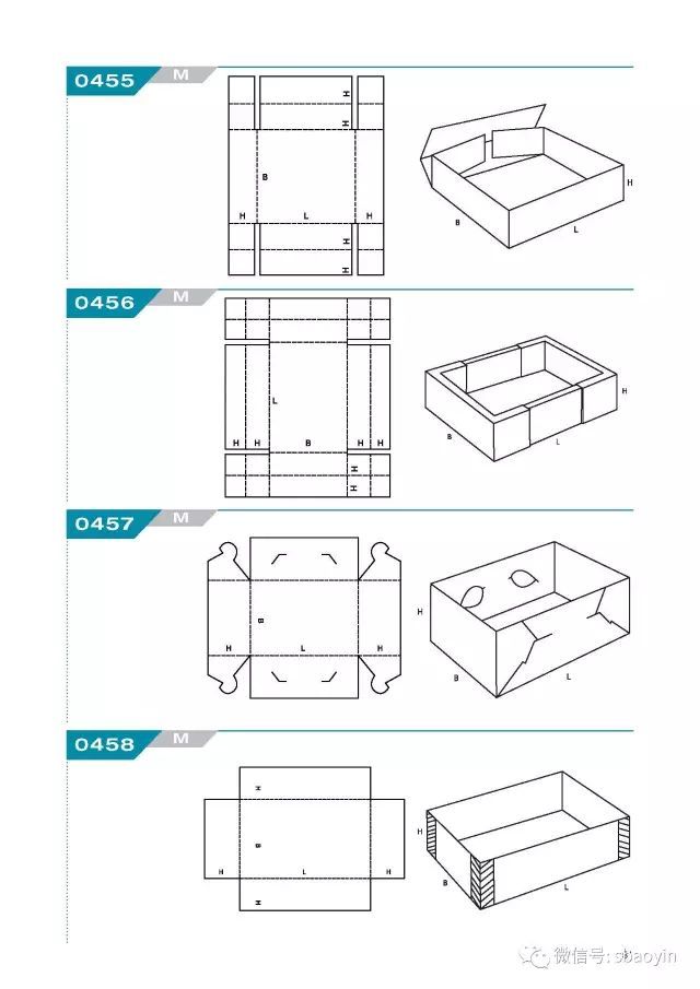 重/大型箱型 1-7.锁底式纸箱/盒设计(其