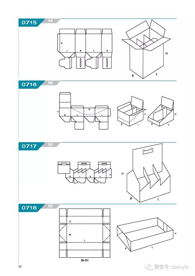 重/大型箱型 1-7.锁底式纸箱/盒设计(其