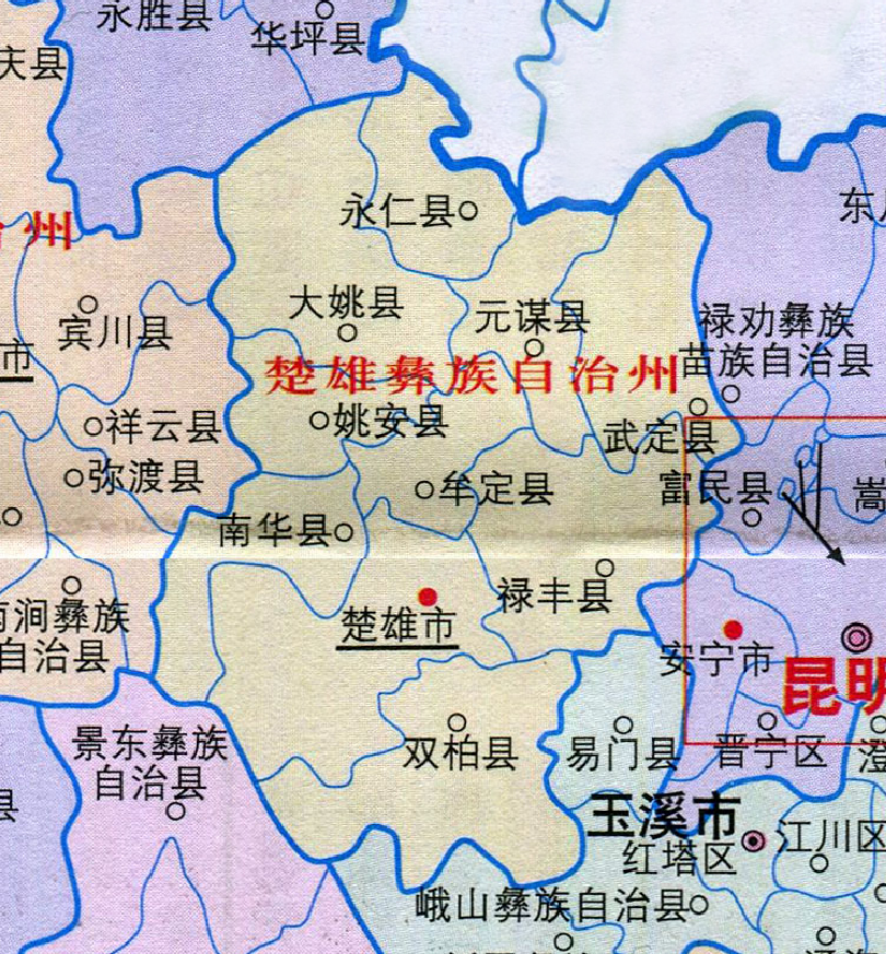 楚雄州人口分布图:楚雄市63.15万,元谋县20.15万