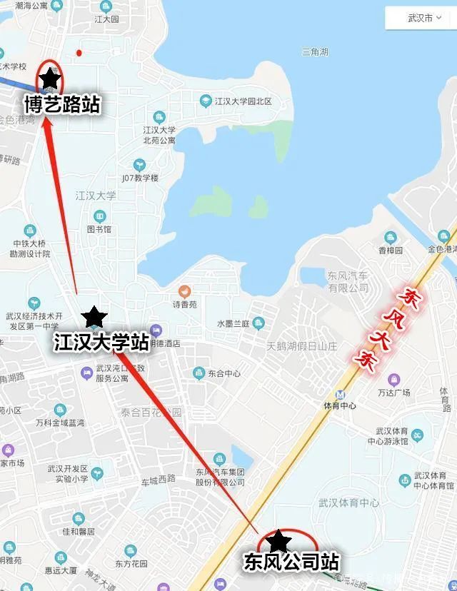 地铁6号线三期新增江汉大学站,博艺路站 关注 地铁6号线沿线楼盘