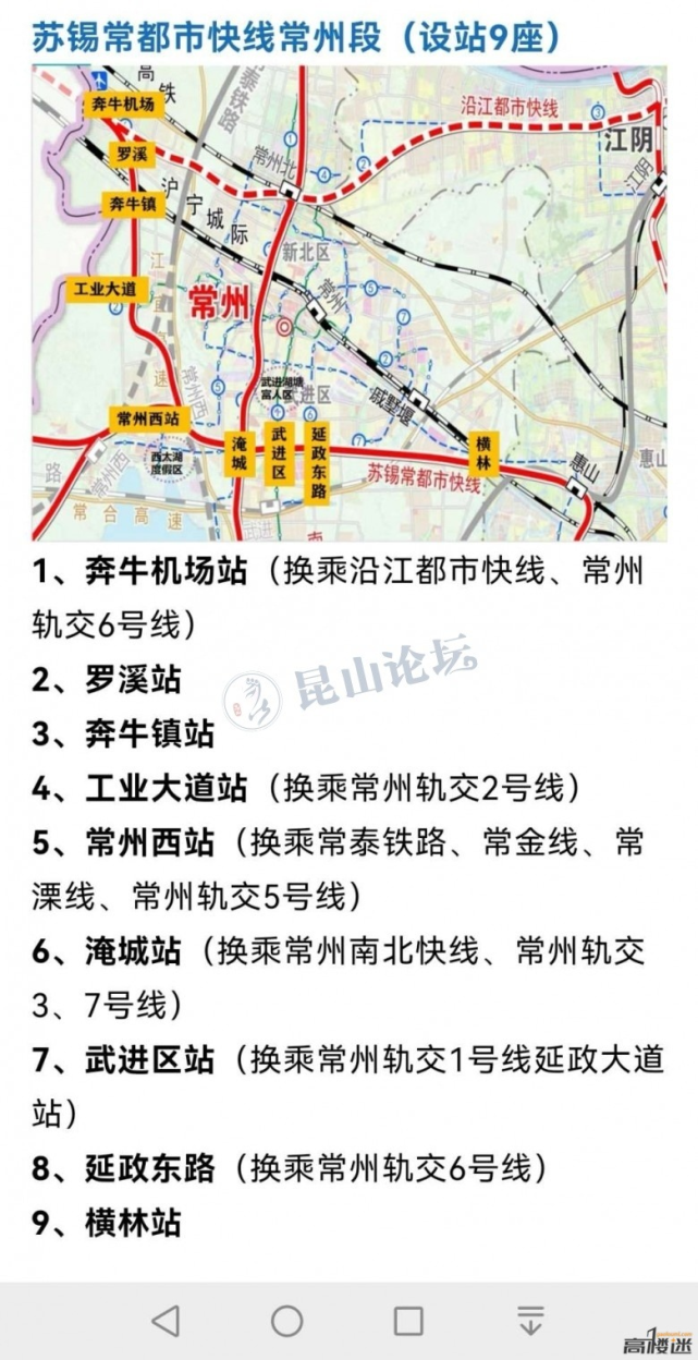 大动作苏锡常快线常州站点曝光宁句城际或东延对接常州7号线