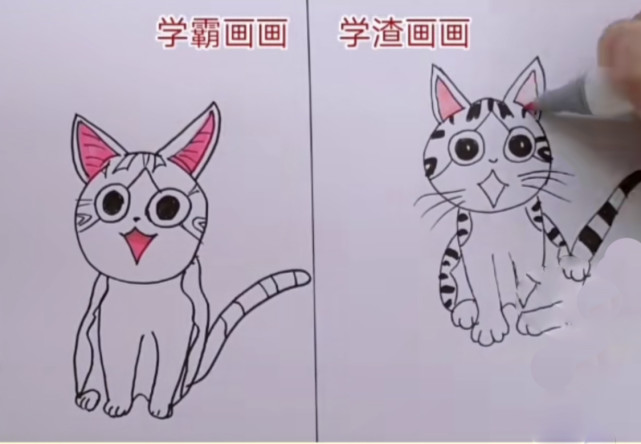 学霸画画vs学渣画画,对比感强烈,老师:确定不回炉重造?