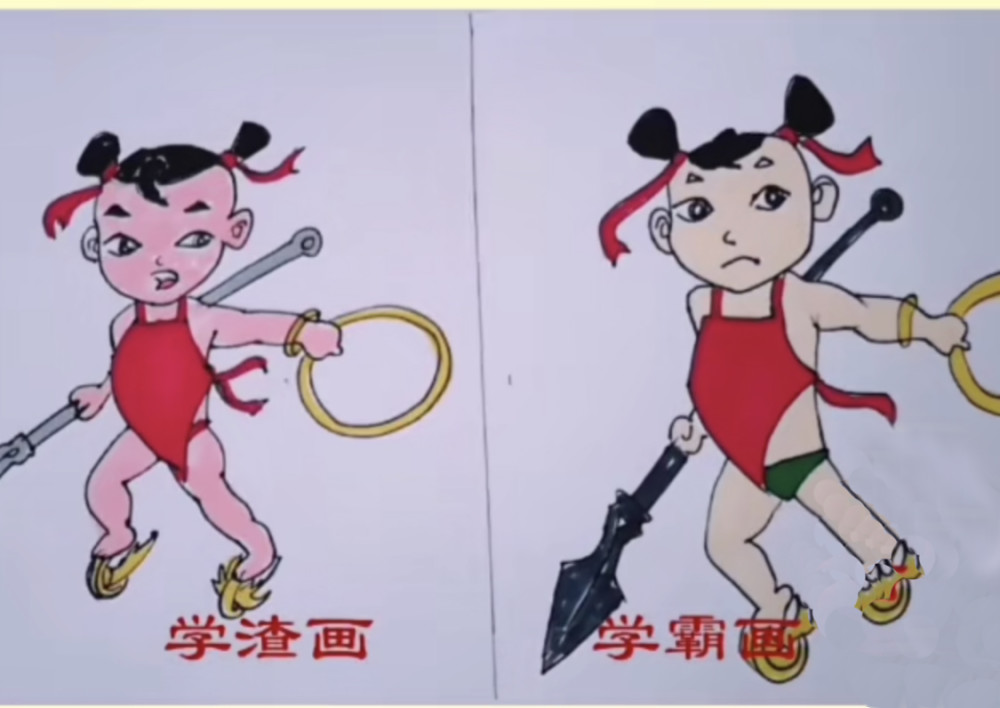 学霸画画vs学渣画画,对比感强烈,老师:确定不回炉重造