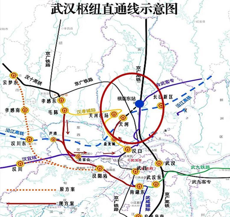 天河高铁站理论上都是可以抵达的, 下图为增加了天河至横店东站联络线