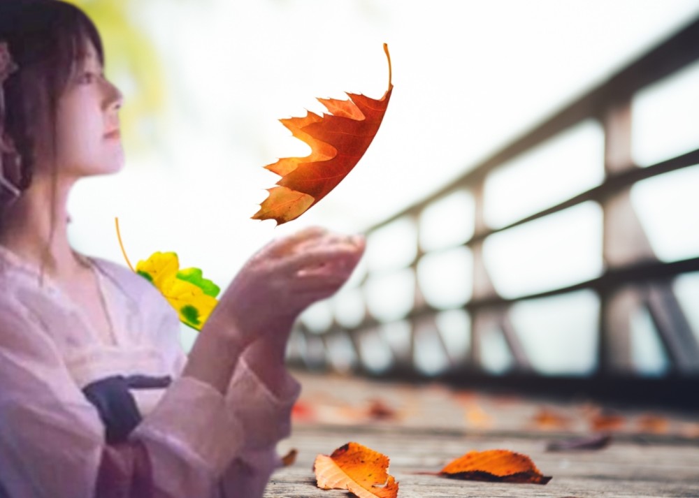 风吹落叶飞,叶叶寄相思;心爱的人不在身边,思念无处不