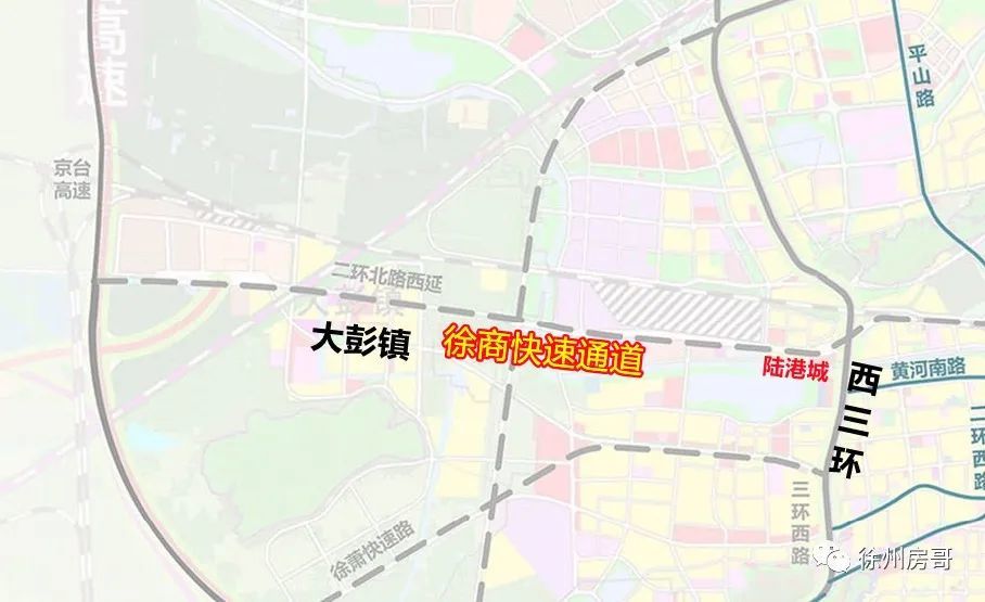 目前二环北路高架立交已经预留西延通道.