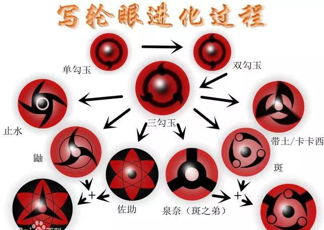 写轮眼能力和样式都有区别,体现在宇智波斑和佐助身上也是一样的(上图