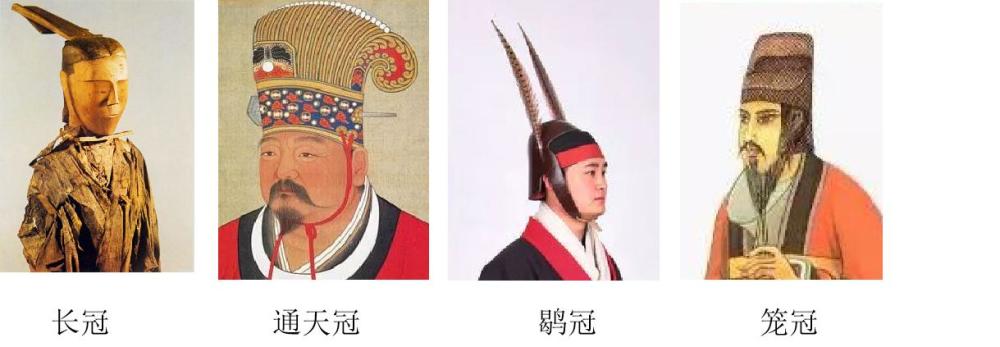 之一,先后出现过多种不同形制的冠,如冕冠,长冠,委貌冠,通天冠,远游冠