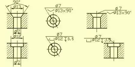 锪平孔 倒角