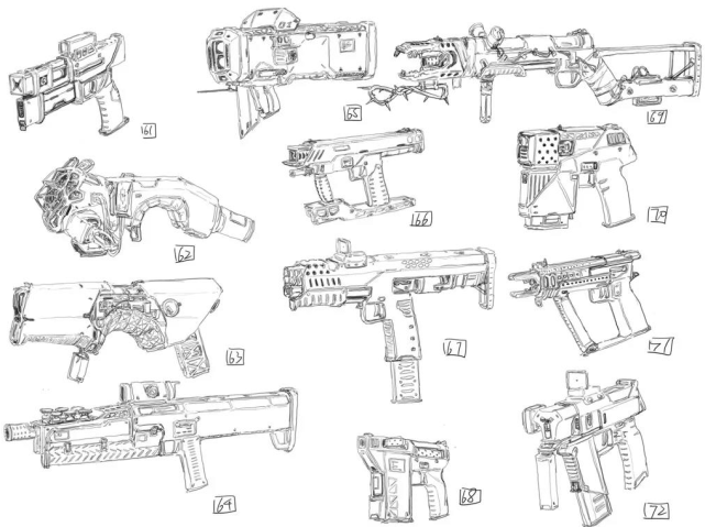 【绘画素材】砰～超a的"科幻机械武器"参考,码住迟早用得着!