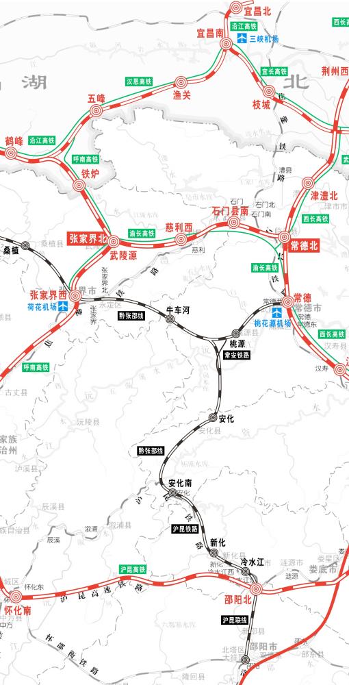 4, 汉恩高铁沿途车次:利川—恩施西—恩施南(宣恩)—鹤峰—五峰—渔