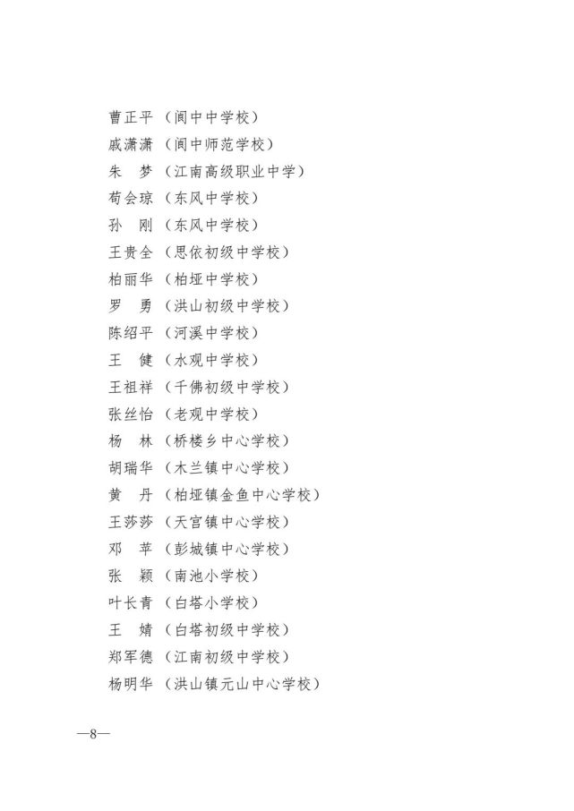 今天,阆中表扬了一批优秀教师和班主任·看看有你的老师吗?