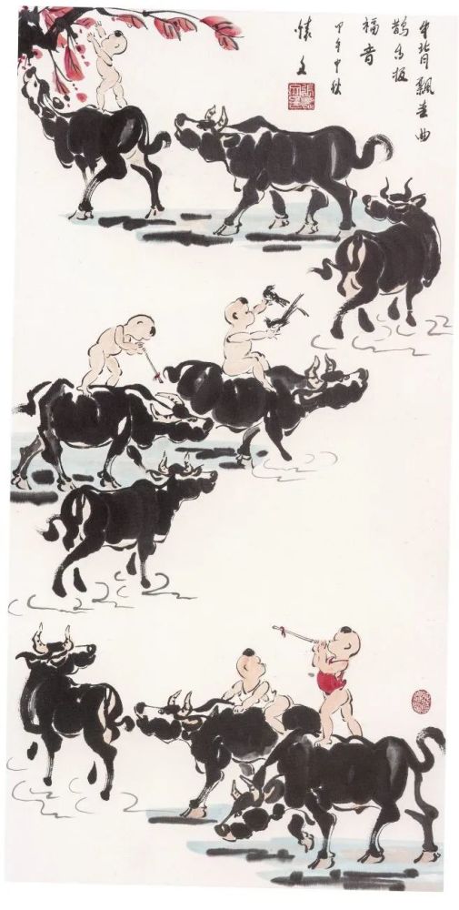 介休|张怀文画牛作品在张壁古堡展出