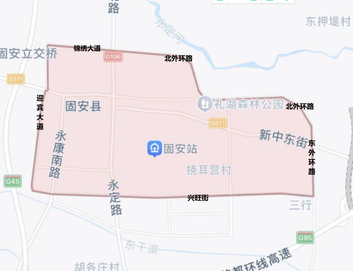 固安限行区域--益昌路,武隆路,文苑路,会昌街,金雀街,府东街,裕华街