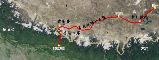 其线路由拉日铁路,继续进行延伸至吉隆县,并进一步由中国进行修建至