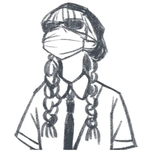 女头极简黑白线条女生头像