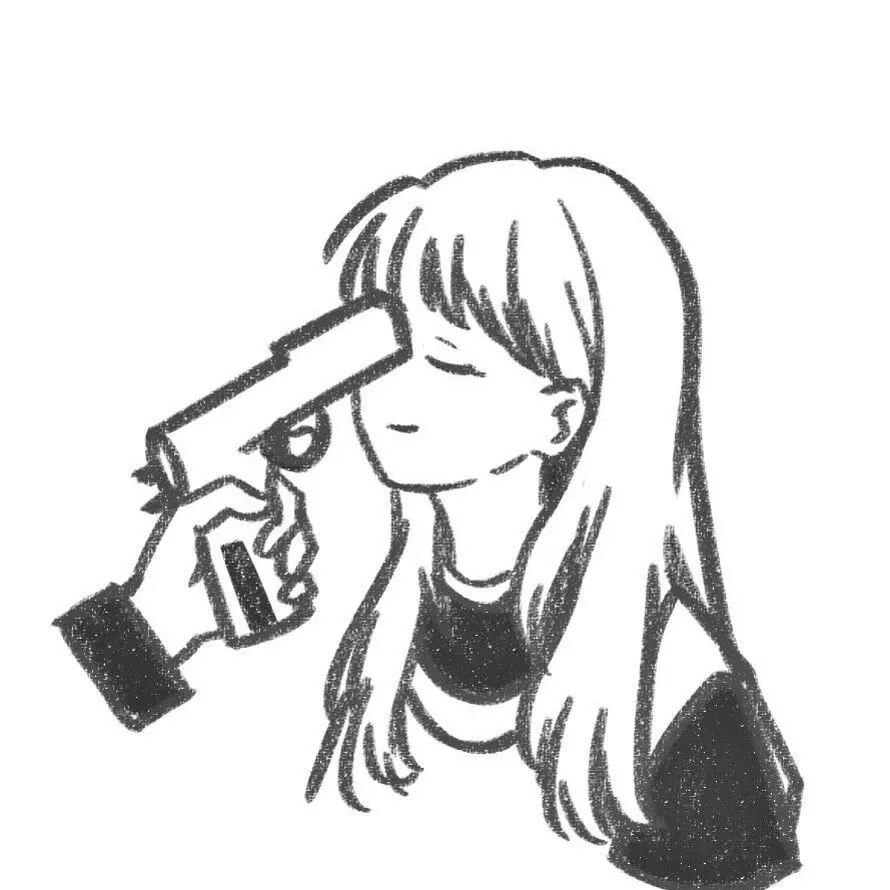 女头|极简黑白线条女生头像