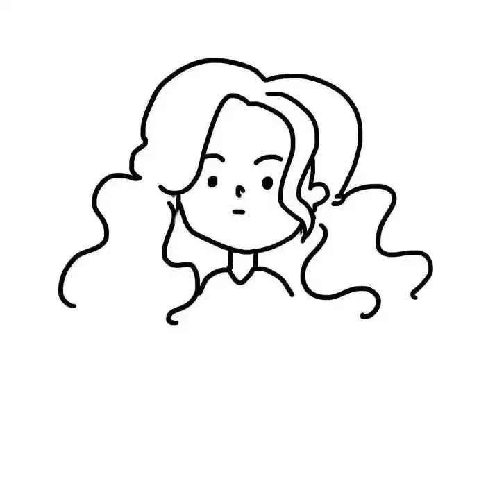 女头|极简黑白线条女生头像