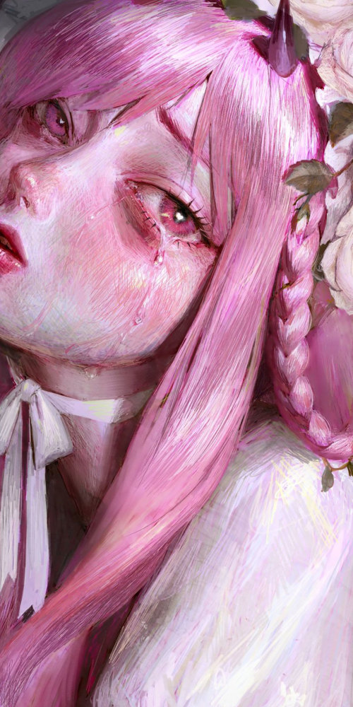 动漫壁纸:二次元少女恐怖手机壁纸,你哭了好久好久