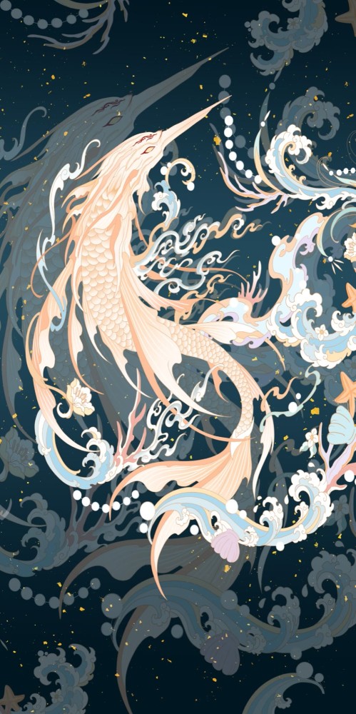 山海经异兽壁纸|开目为昼,闭目为夜,烛龙睁眼,赤地万里