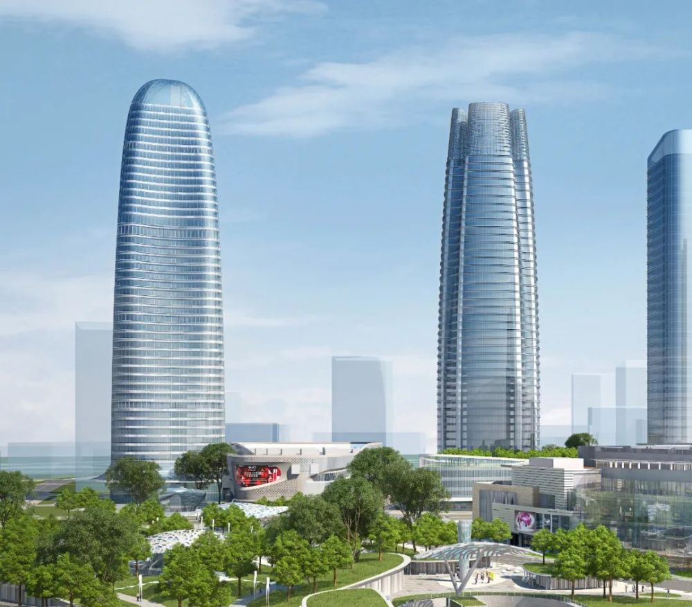 滨海新城cbd双子塔最新效果图 福州其余 规划200米及以上建筑 三江口