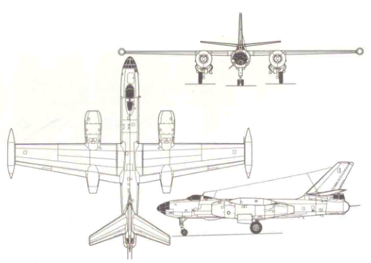 伊尔-28p侦察型 三视图