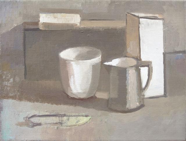 艺术家susannah phillips的油画作品在灰色调中探讨了画面空间的分割