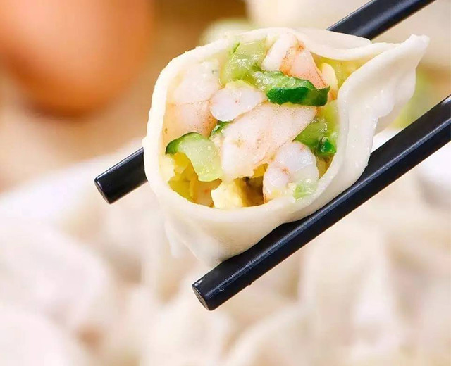 黄瓜虾仁水饺—清爽鲜香,吃一口停不下来