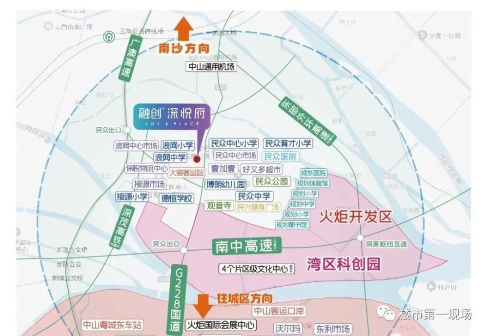 中山【融创 深悦府】深中通道出口约3km,75~119㎡,带装三四房.